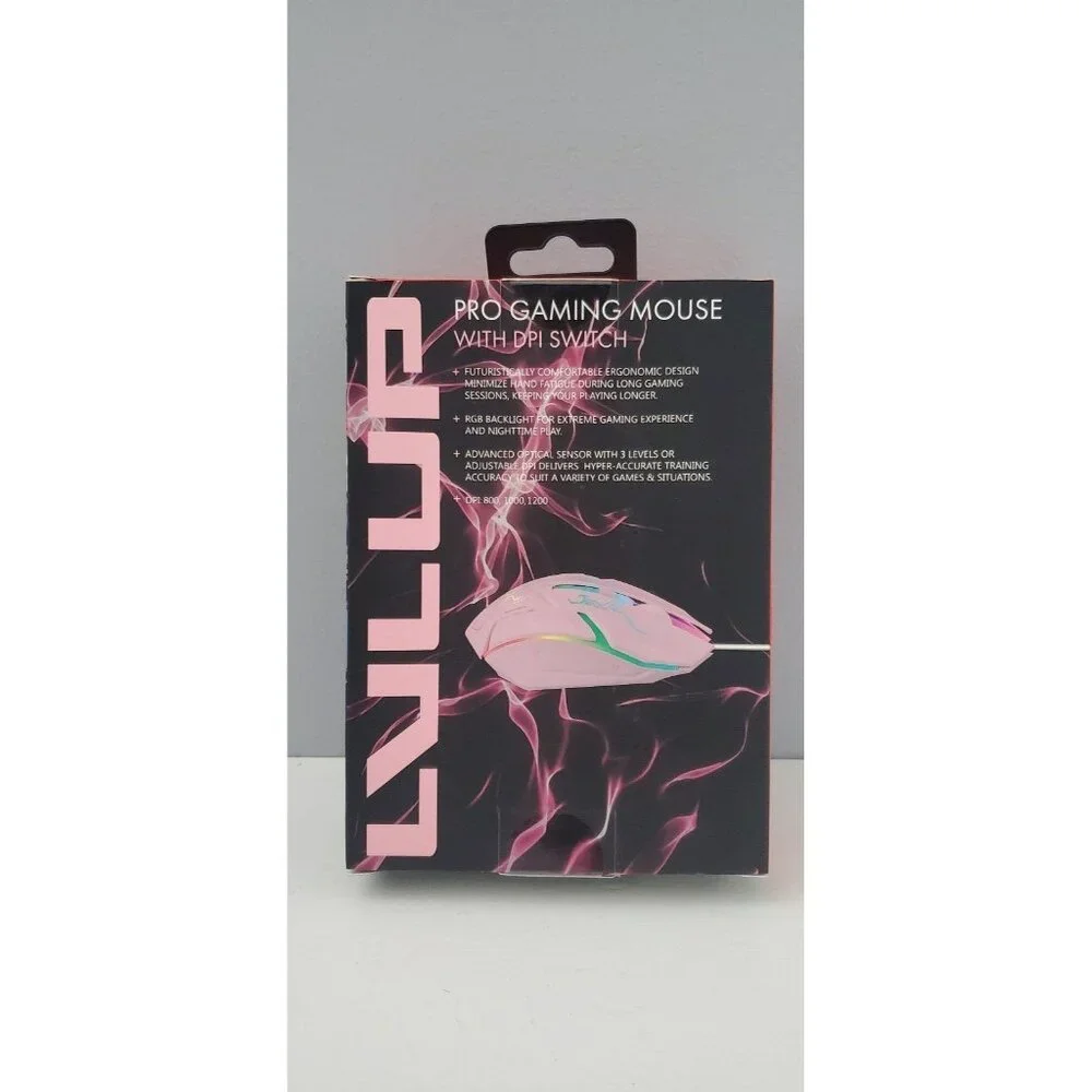 Brand New LVLUP Pro Gaming Mouse with DPI Switch (Pink)